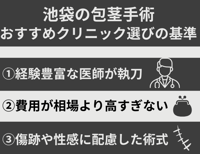 池袋の包茎手術おすすめクリニックの選考基準