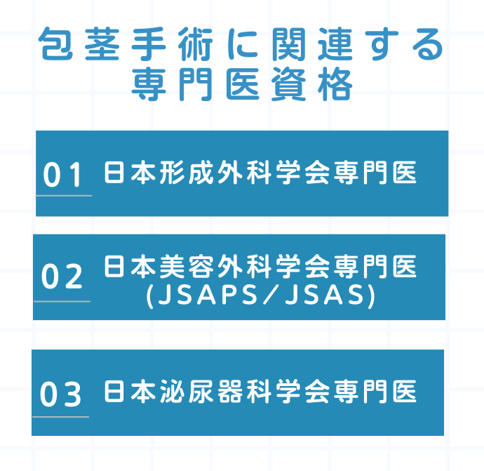 包茎手術に関する専門医資格