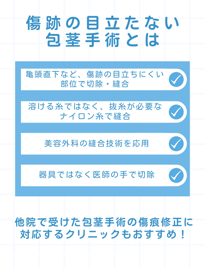 傷跡の目立たない包茎手術とは