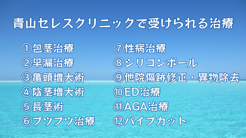 青山セレスクリニックの施術メニュー